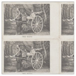 Chinese Rickshaw Antique Photo Postcard Fabric