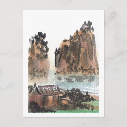 Chinese River Landscape Postcard