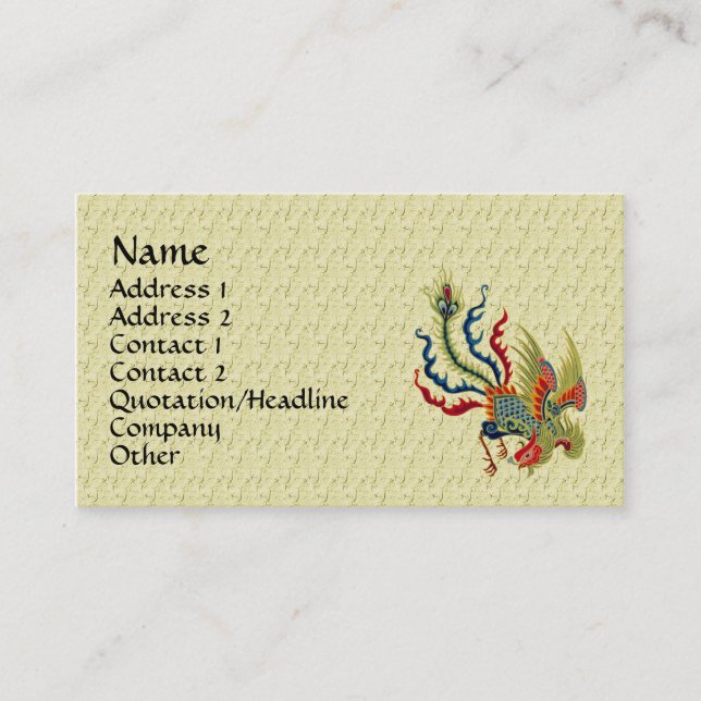 Chinese Rooster Art Design Business Card (Front)