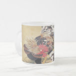 Chinese Rooster New Year 2017 Japanese Art glass M Frosted Glass Coffee Mug