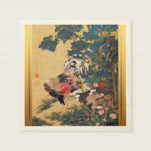 Chinese Rooster New Year 2017 Japanese Art Paper N Napkins
