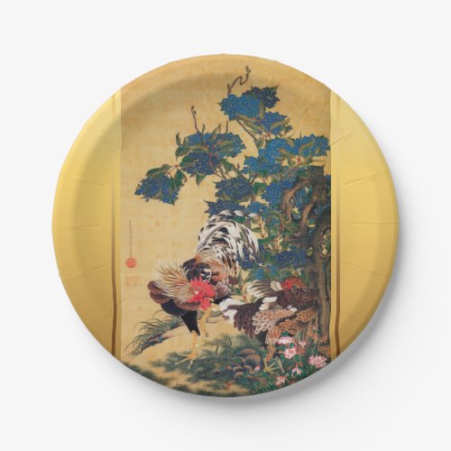 Chinese Rooster New Year 2017 Japanese Art Paper P Paper Plates
