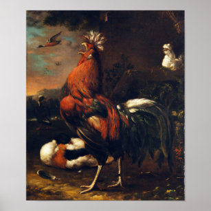 Chinese Rooster Year 2017 European painting Poster