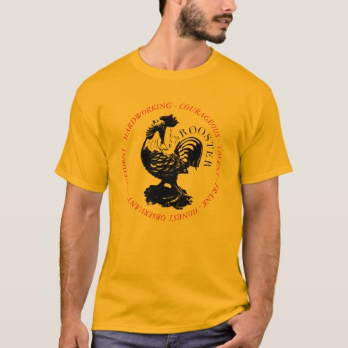 Chinese Rooster Year personality Zodiac Birthday M T_Shirt