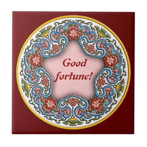 Chinese round pattern good fortune ceramic tile