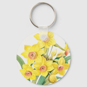 Chinese Sacred Lily, Pierre-Joseph Redouté, Keychain