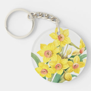 Chinese Sacred Lily, Pierre-Joseph Redouté, Keychain