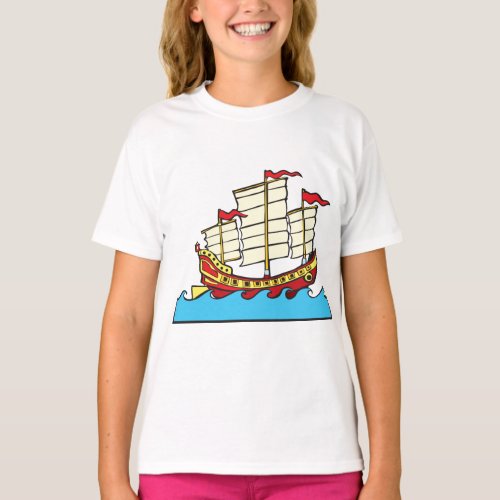 Chinese Sailing Ship Girls T_Shirt