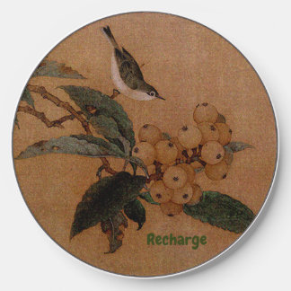 Chinese scroll art bird with loquats wireless charger 
