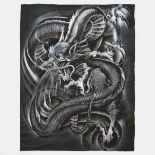 Chinese Shadow Dragon Fleece Blanket
