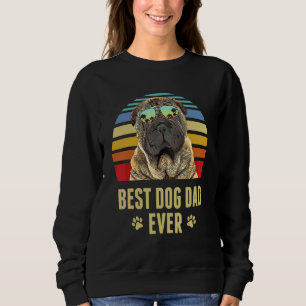 Chinese Shar Pei Best Dog Dad Ever Retro Sunset Sweatshirt