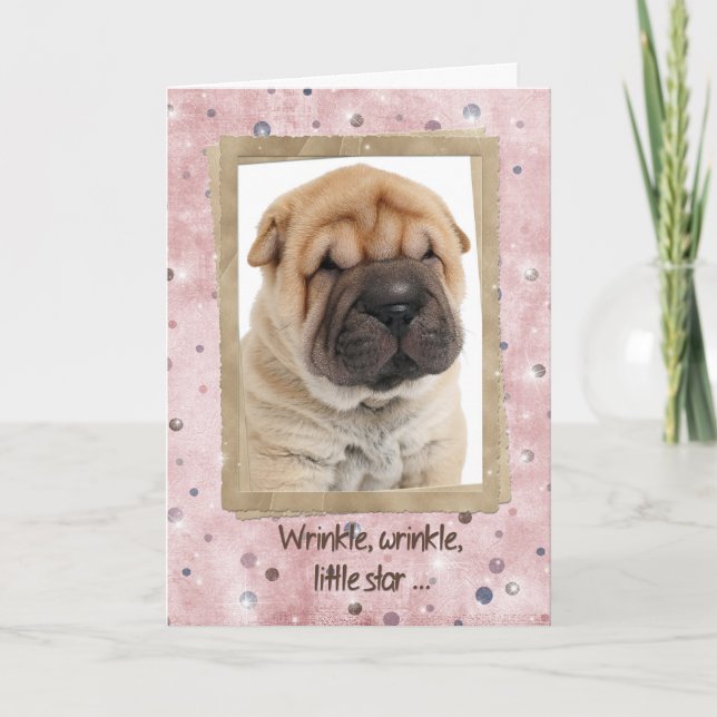 Chinese Shar-pei Birthday Humor Card (Front)