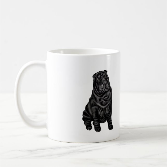 Chinese Shar Pei - black Coffee Mug (Left)