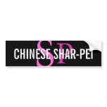 Chinese Shar-Pei Breed Monogram Bumper Sticker