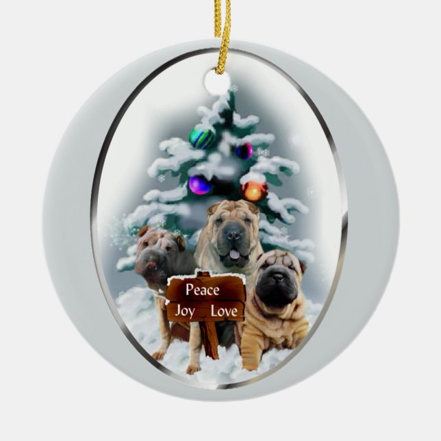Chinese Shar-Pei Christmas Gifts Ornament (Front)