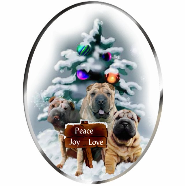 Chinese Shar-Pei Christmas Gifts Ornament (Front)