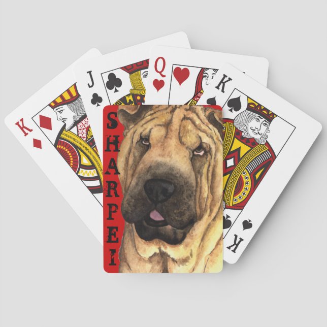 Chinese Shar-Pei Color Block Playing Cards (Back)