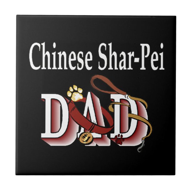 Chinese Shar-Pei DAD Ceramic Tile (Front)