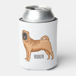Chinese Shar-Pei dog cartoon Can Cooler