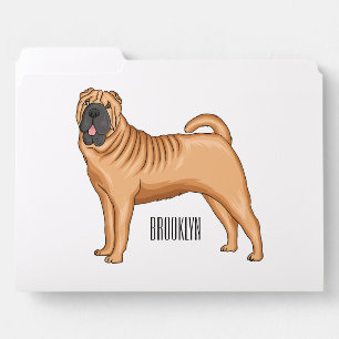 Chinese Shar-Pei dog cartoon File Folder
