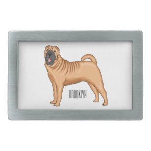 Chinese Shar-Pei dog cartoon illustration Belt Buckle
