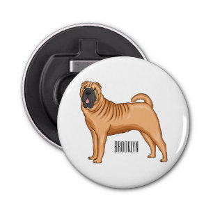 Chinese Shar-Pei dog cartoon illustration Bottle Opener