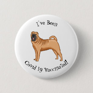 Chinese Shar-Pei dog cartoon illustration Button