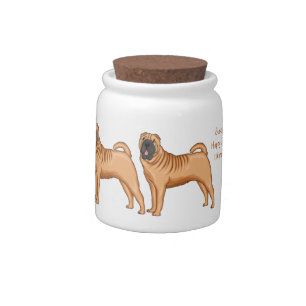 Chinese Shar-Pei dog cartoon illustration Candy Jar