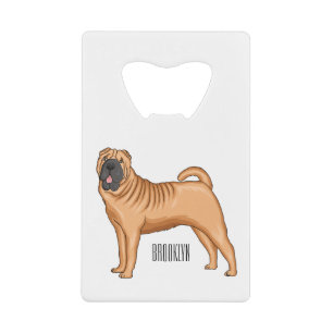 Chinese Shar-Pei dog cartoon illustration Credit Card Bottle Opener