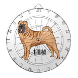 Chinese Shar-Pei dog cartoon illustration Dart Board