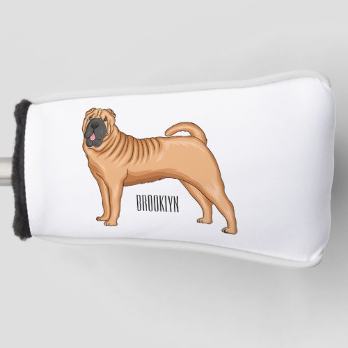 Chinese Shar_Pei dog cartoon illustration  Golf Head Cover