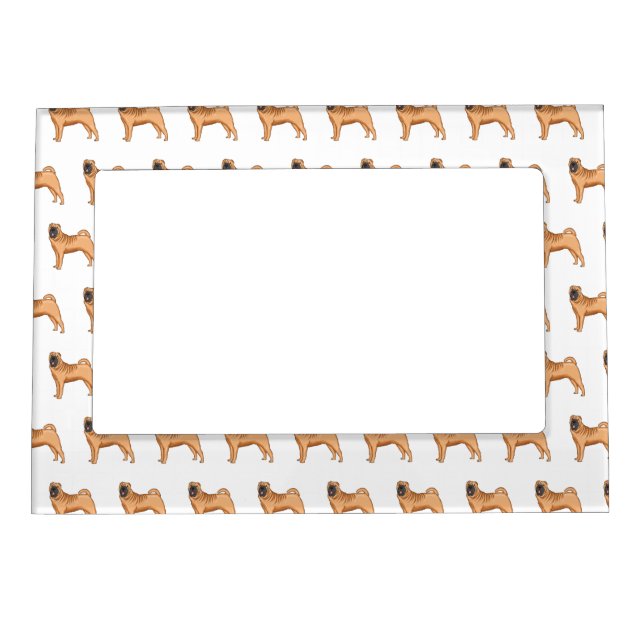 Chinese Shar-Pei dog cartoon illustration Magnetic Frame (Front)