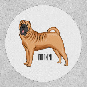 Chinese Shar-Pei dog cartoon illustration Patch