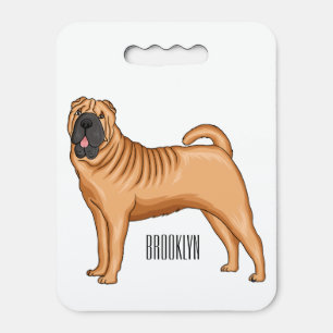 Chinese Shar-Pei dog cartoon illustration Seat Cushion