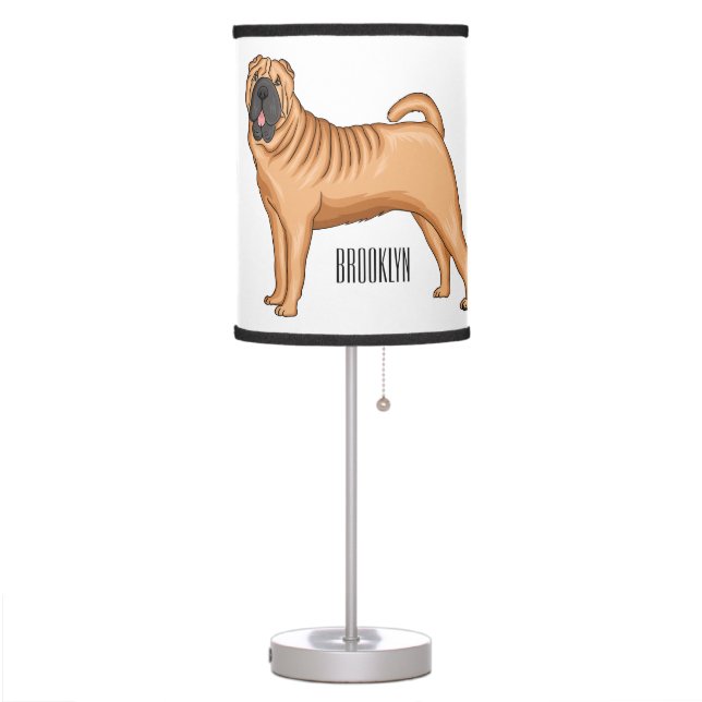 Chinese Shar-Pei dog cartoon illustration Table Lamp (Left)