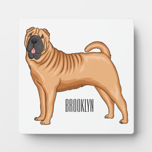 Chinese Shar-Pei dog cartoon Plaque (Front)