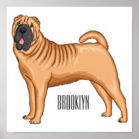 Chinese Shar-Pei dog cartoon