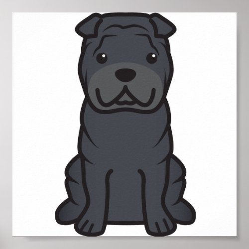 Chinese Shar_Pei Dog Cartoon Poster