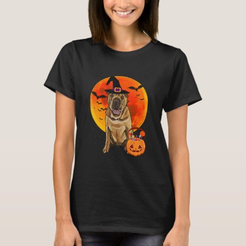 Chinese Shar_Pei Dog Halloween Jack O Lantern Pump T_Shirt
