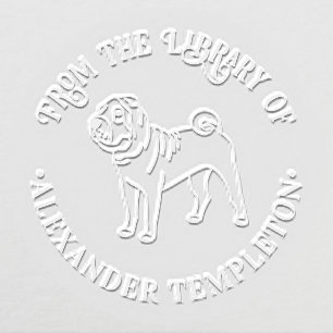 Chinese Shar Pei Dog Library Book Name Embosser