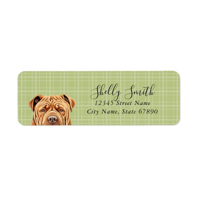 Chinese Shar Pei Dog Return Address Labels (Front)