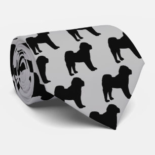Chinese Shar-Pei Dog Silhouette Neck Tie