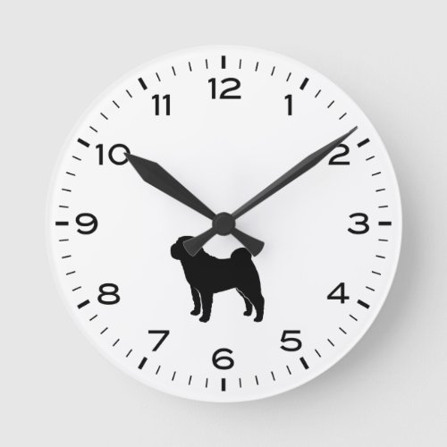 Chinese Shar_Pei Dog Silhouette Round Clock