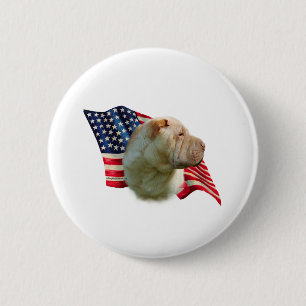 Chinese Shar-Pei Flag Button
