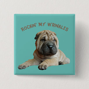 Chinese Shar Pei Funny Pin Button