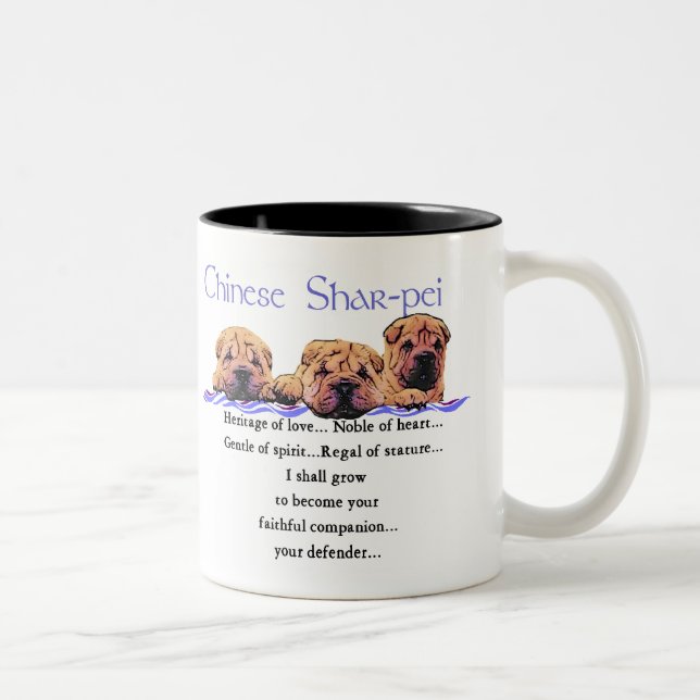 Chinese Shar-pei Gifts Two-Tone Coffee Mug (Right)