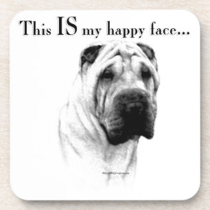 Chinese Shar Pei Happy Face Beverage Coaster
