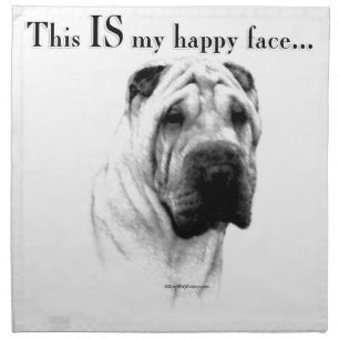 Chinese Shar Pei Happy Face Napkin