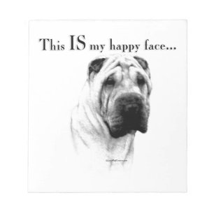 Chinese Shar Pei Happy Face Notepad