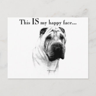 Chinese Shar Pei Happy Face Postcard